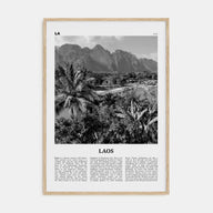 Laos Travel B&W No 2 Poster