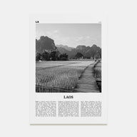 Laos Travel B&W No 3 Poster