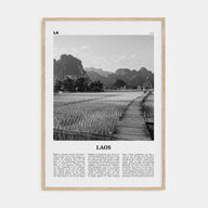 Laos Travel B&W No 3 Poster