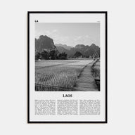 Laos Travel B&W No 3 Poster