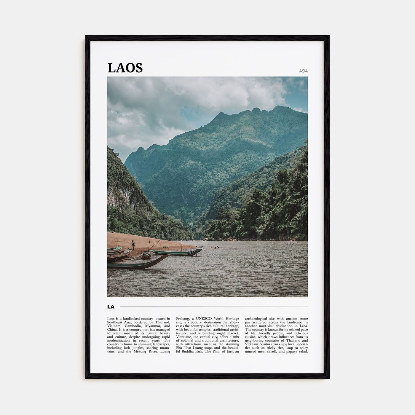 Laos Travel Color Poster