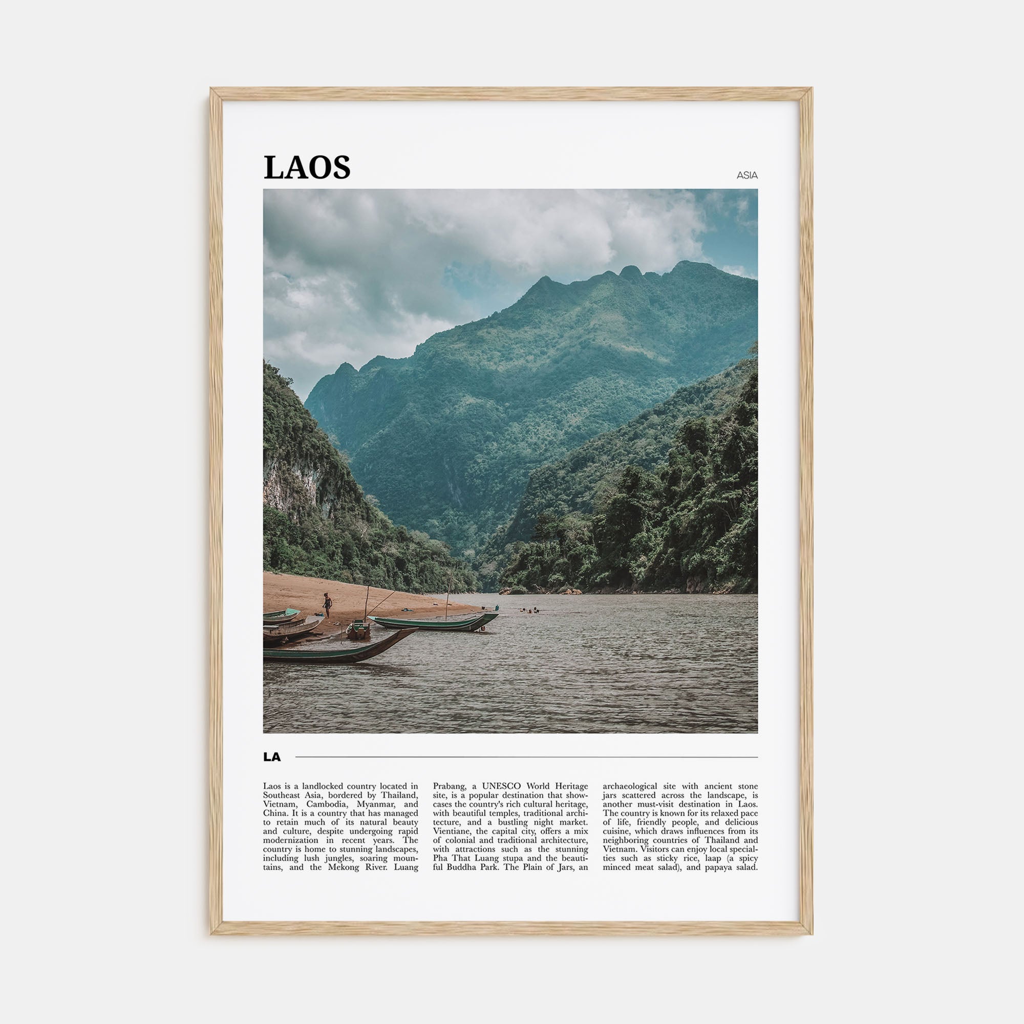 Laos Travel Color Poster