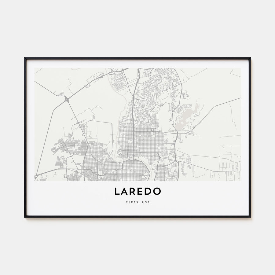 Laredo, Texas Map Landscape Poster