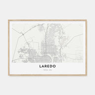 Laredo, Texas Map Landscape Poster
