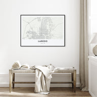 Laredo, Texas Map Landscape Poster