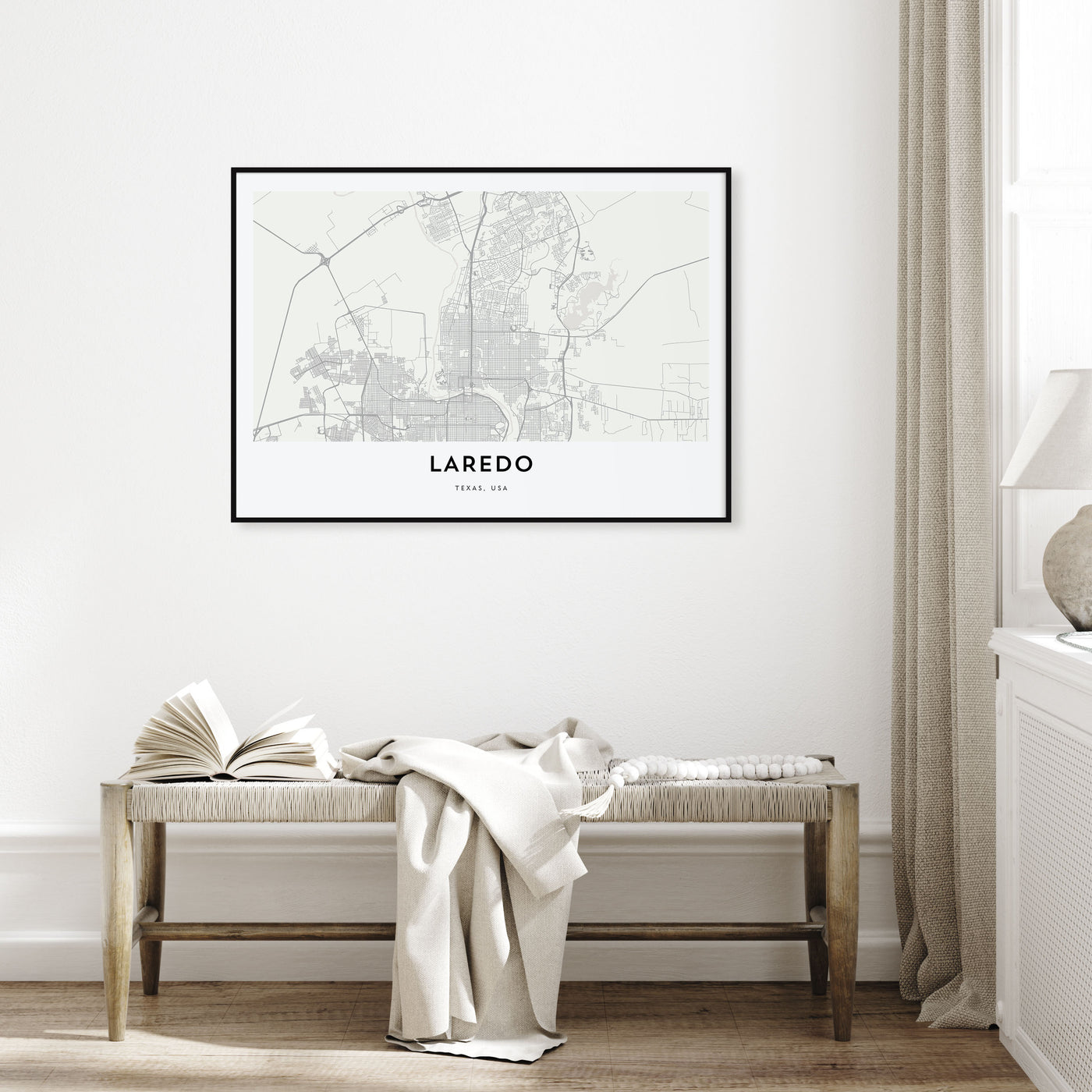 Laredo, Texas Map Landscape Poster