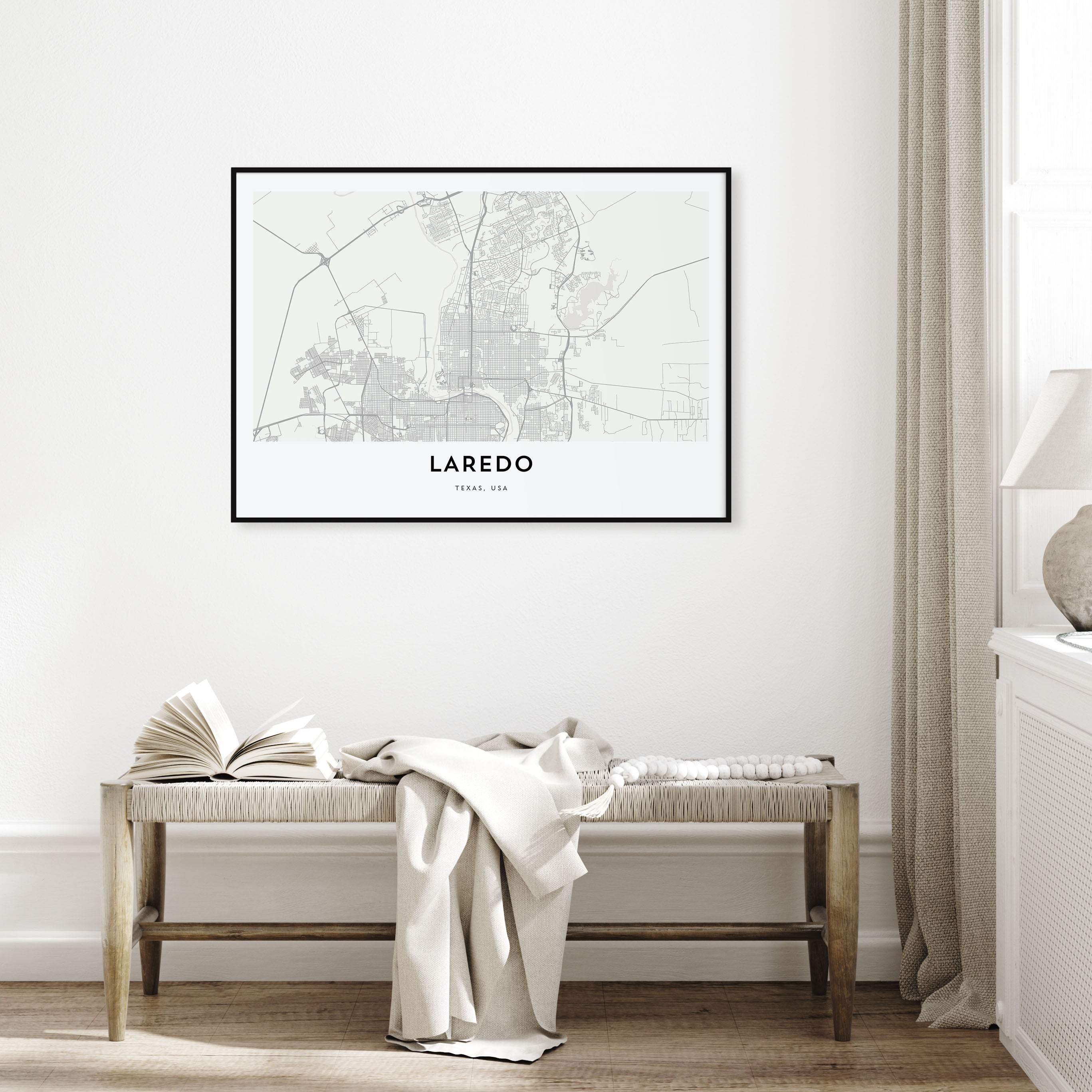 Laredo, Texas Map Landscape Poster