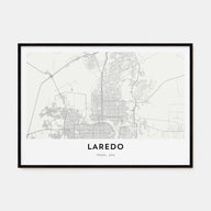 Laredo, Texas Map Landscape Poster