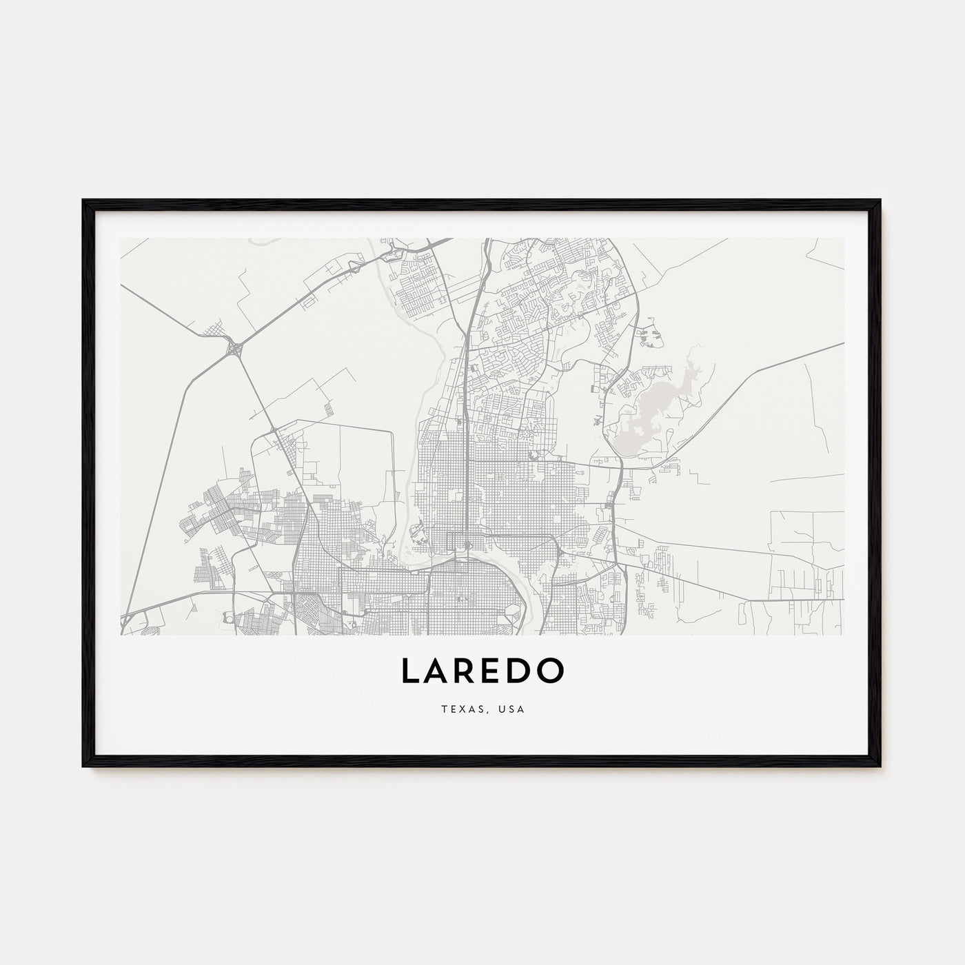 Laredo, Texas Map Landscape Poster
