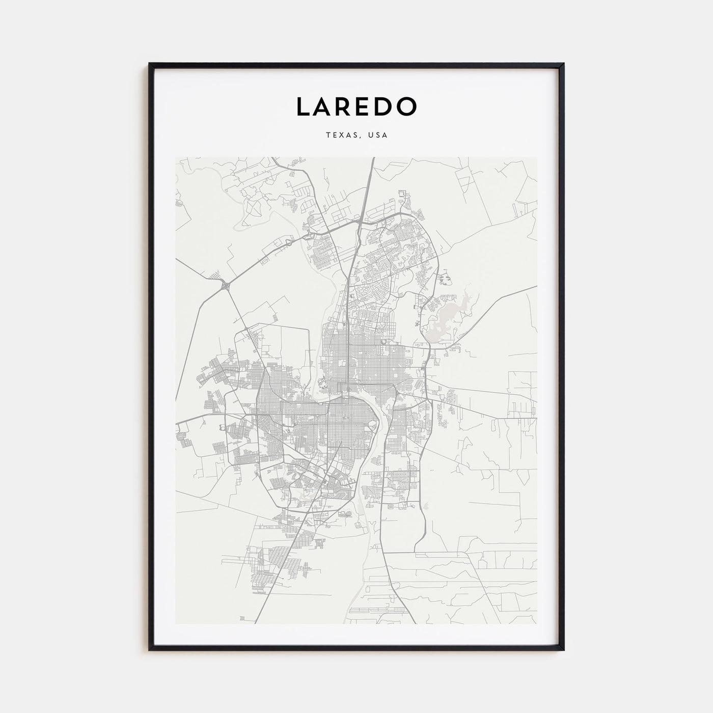 Laredo, Texas Map Portrait Poster