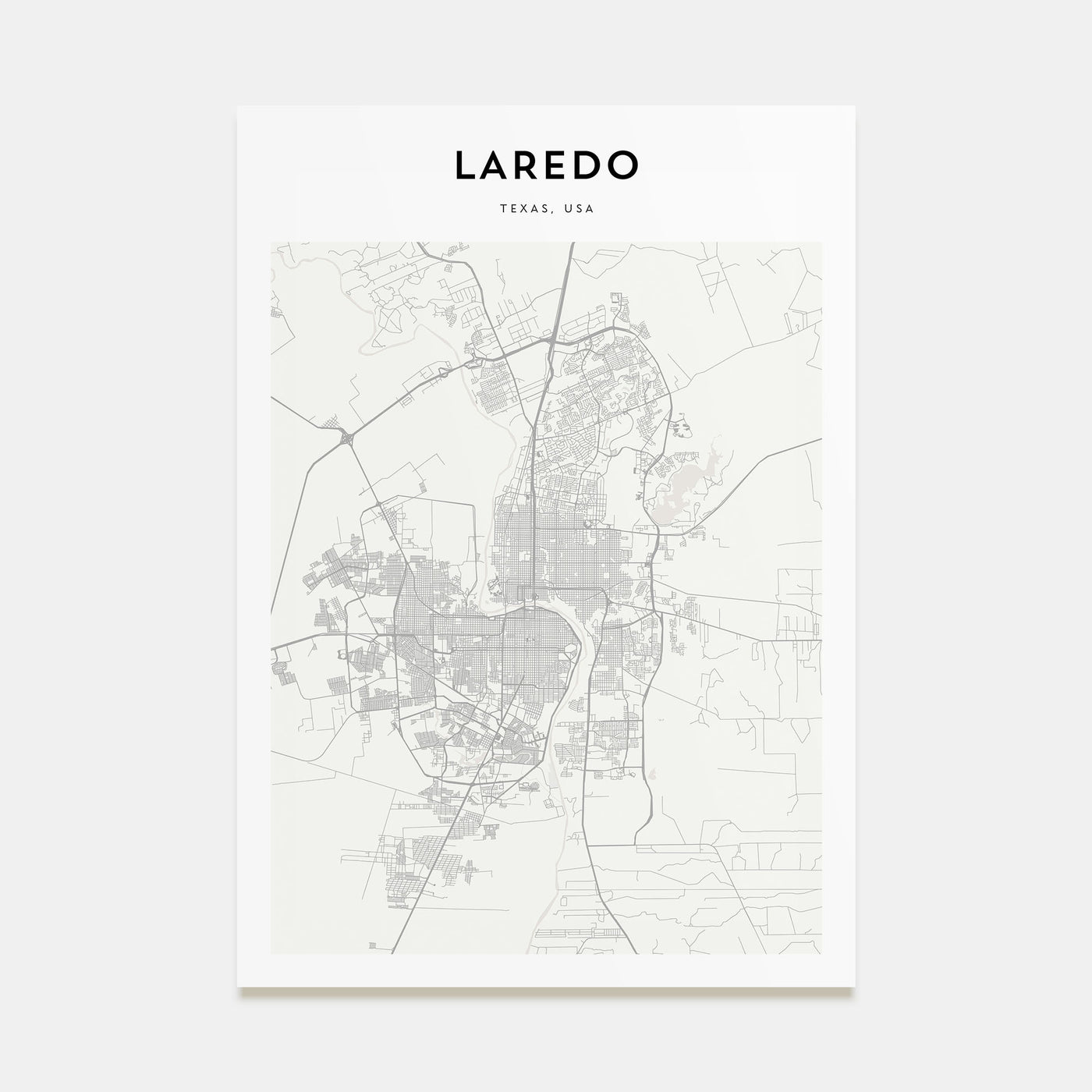 Laredo, Texas Map Portrait Poster