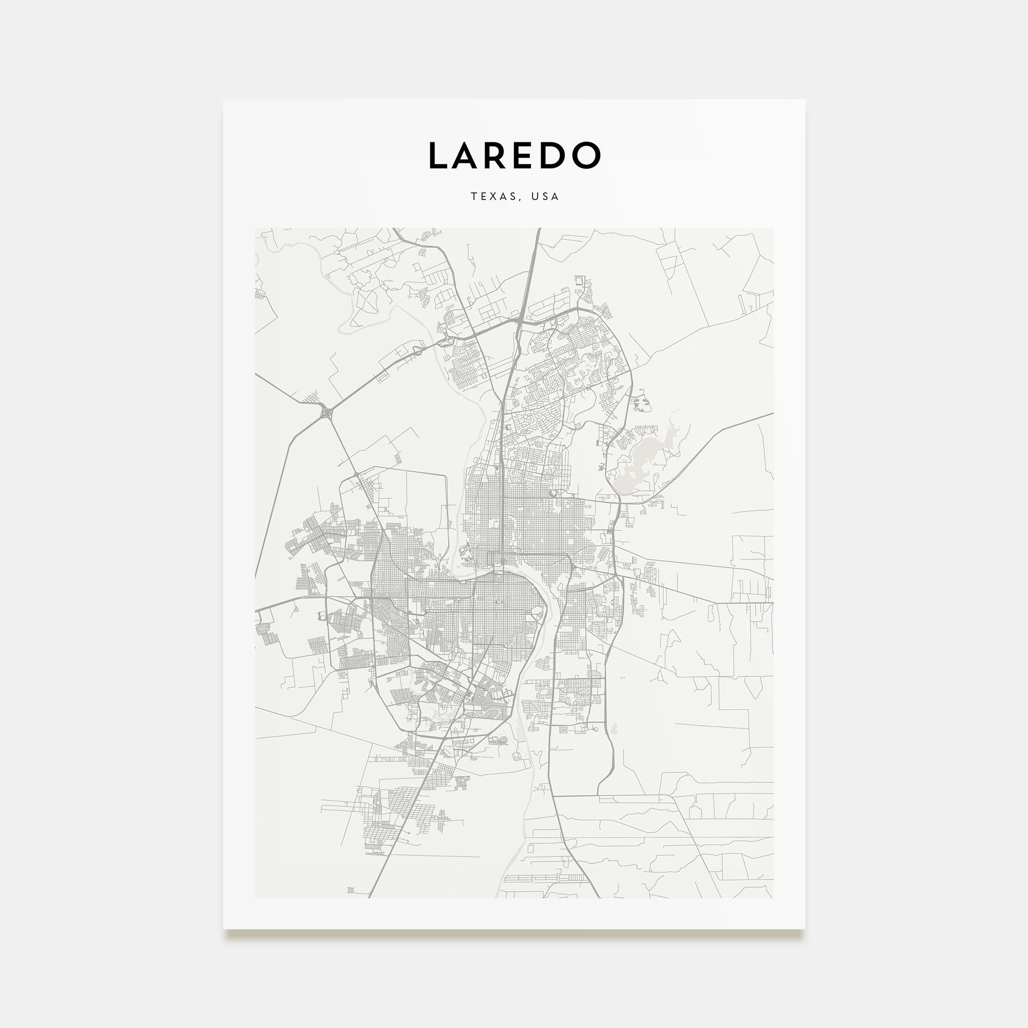 Laredo, Texas Map Portrait Poster