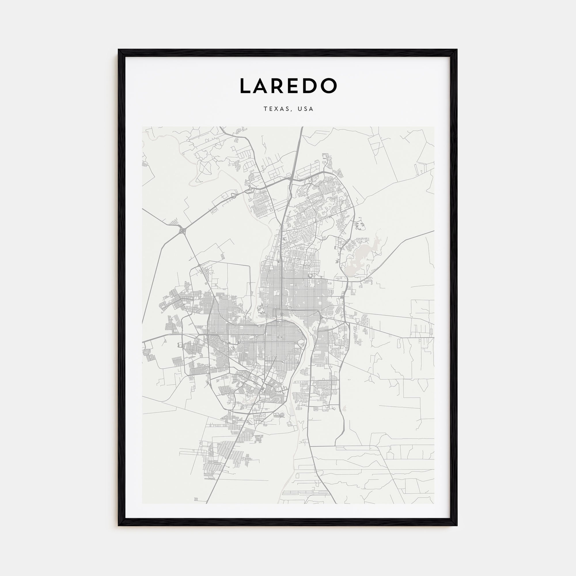 Laredo, Texas Map Portrait Poster