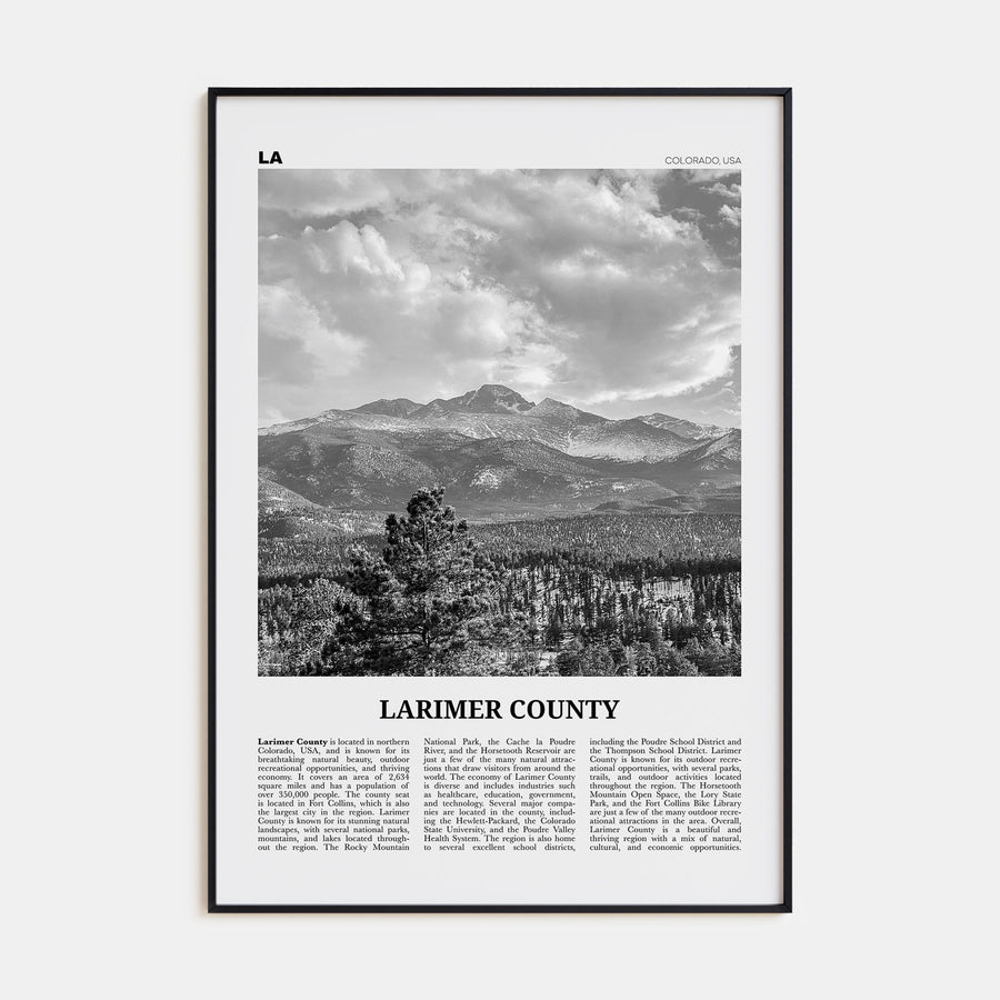 Larimer County Travel B&W Poster