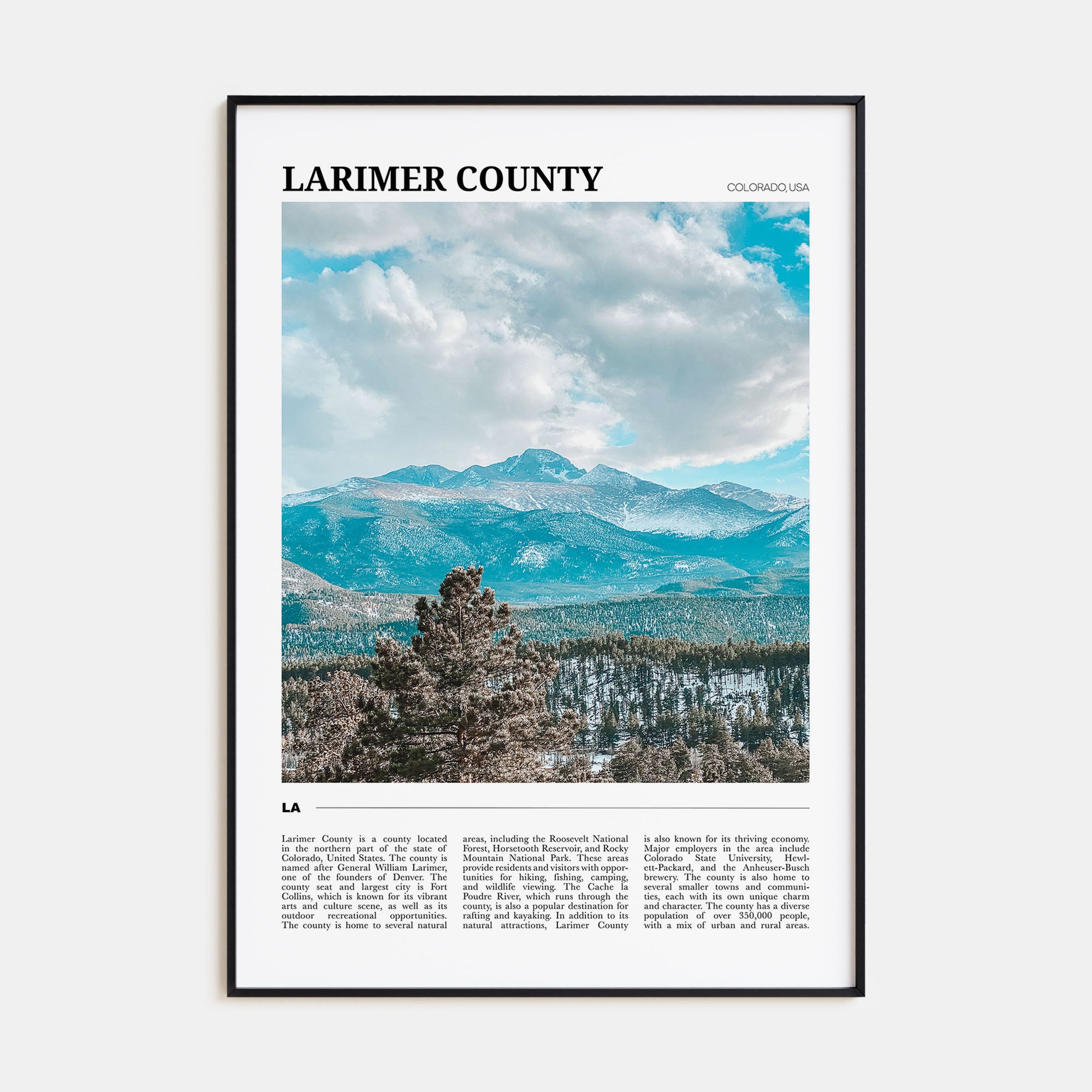 Larimer County Travel Color Poster