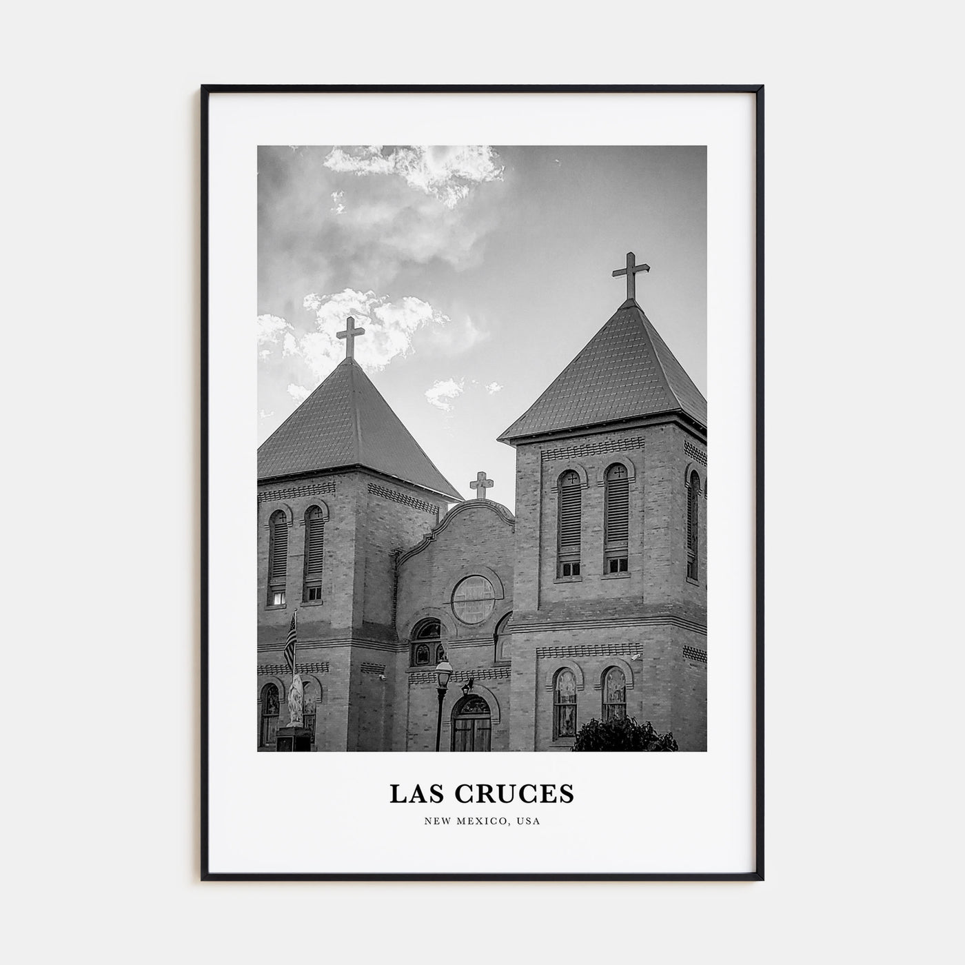 Las Cruces Portrait B&W Poster
