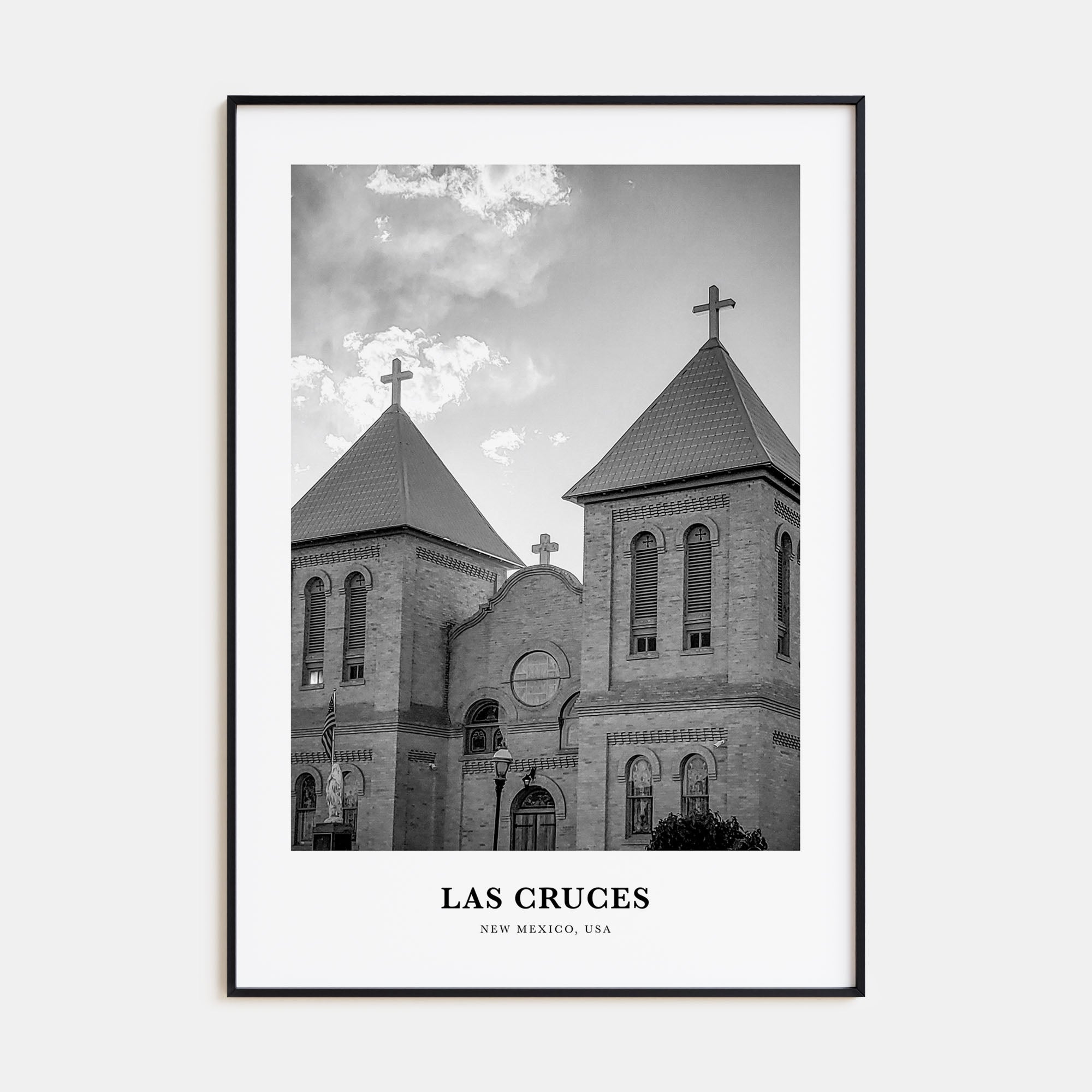 Las Cruces Portrait B&W Poster