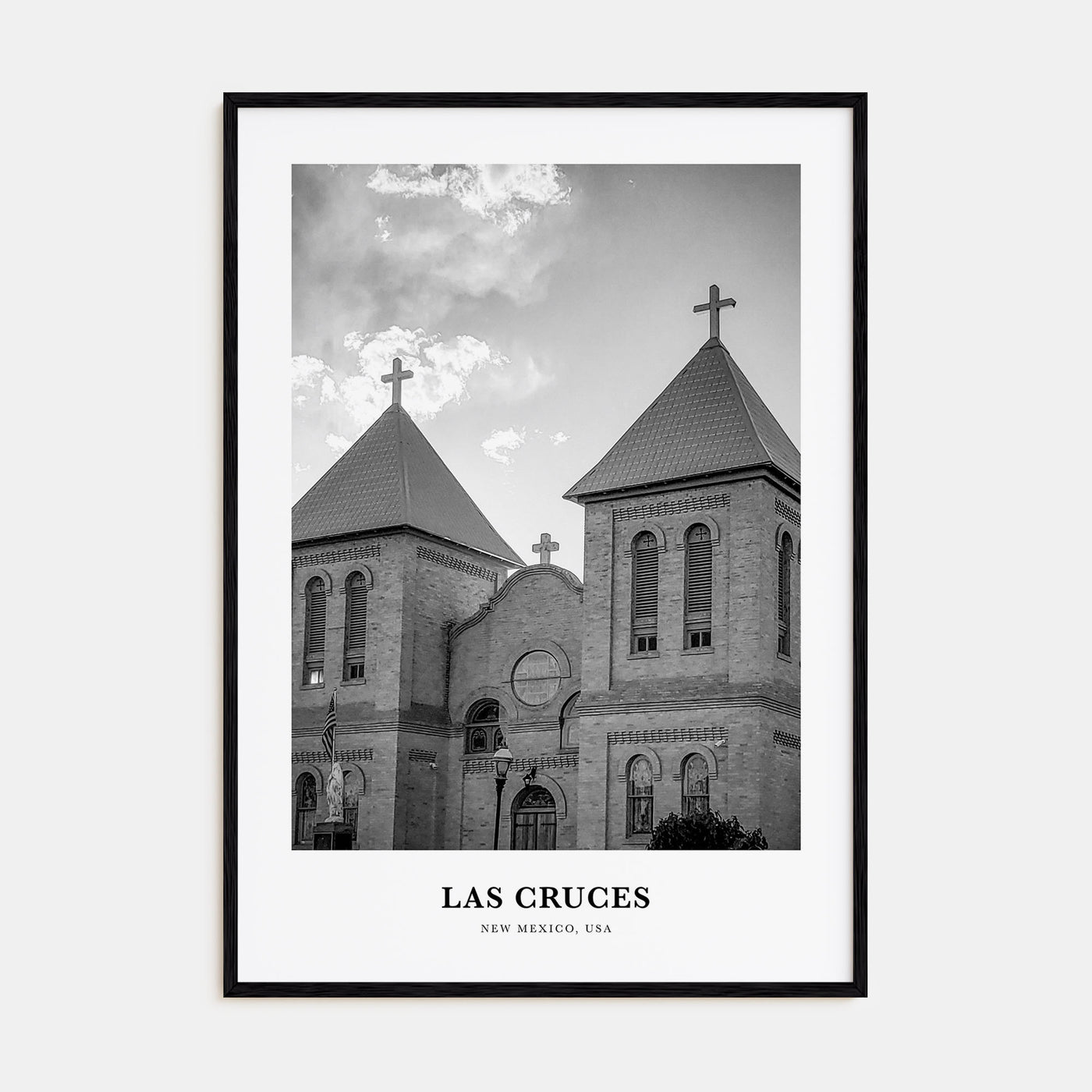 Las Cruces Portrait B&W Poster