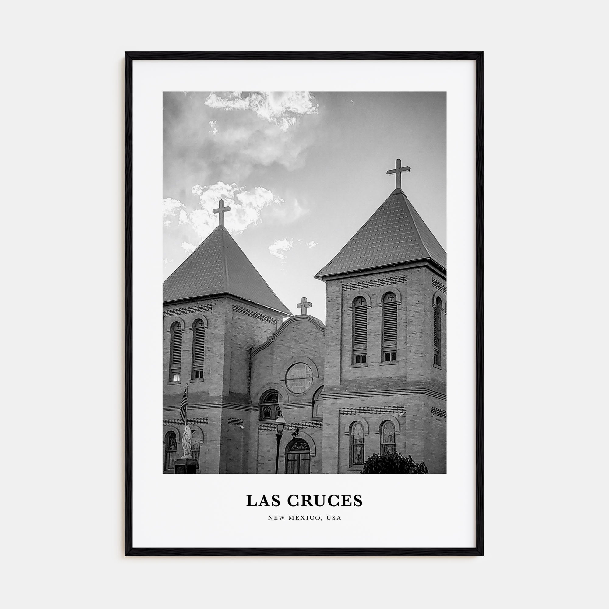 Las Cruces Portrait B&W Poster