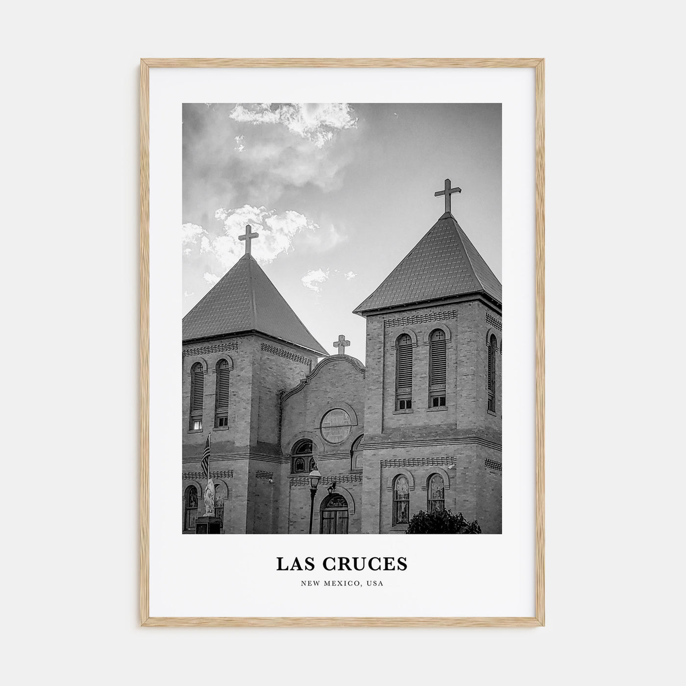 Las Cruces Portrait B&W Poster
