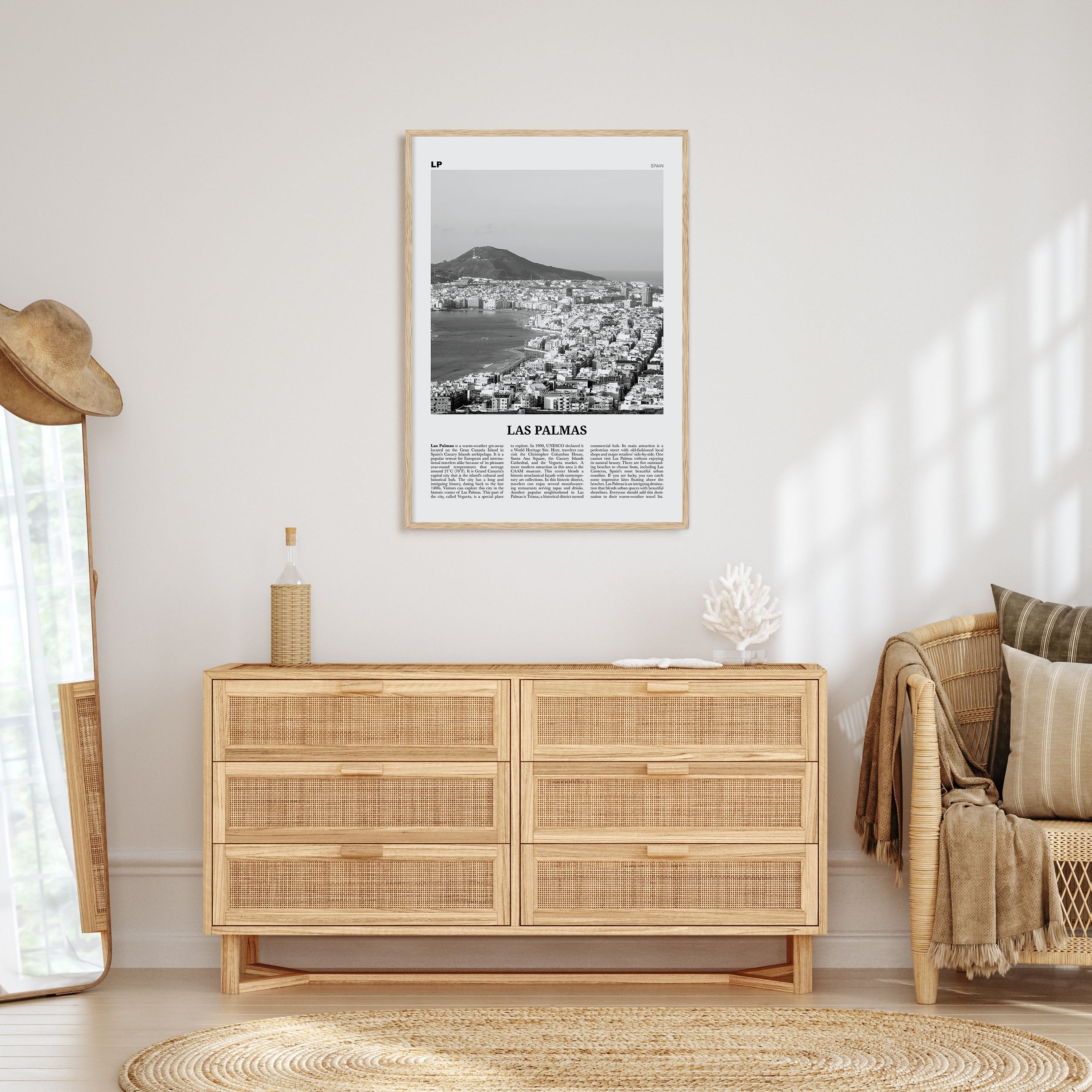 Las Palmas Travel B&W Poster