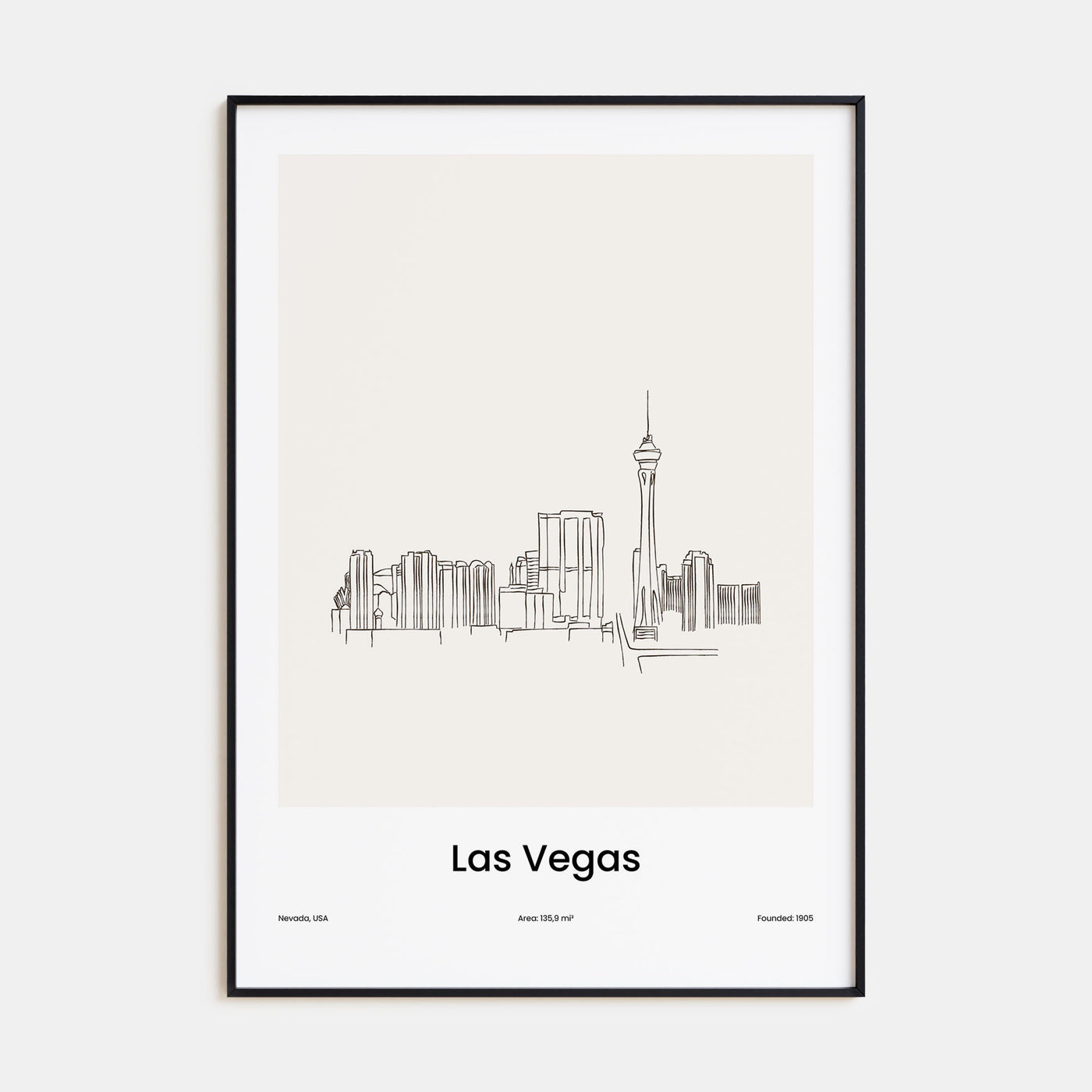 Las Vegas Drawn Poster