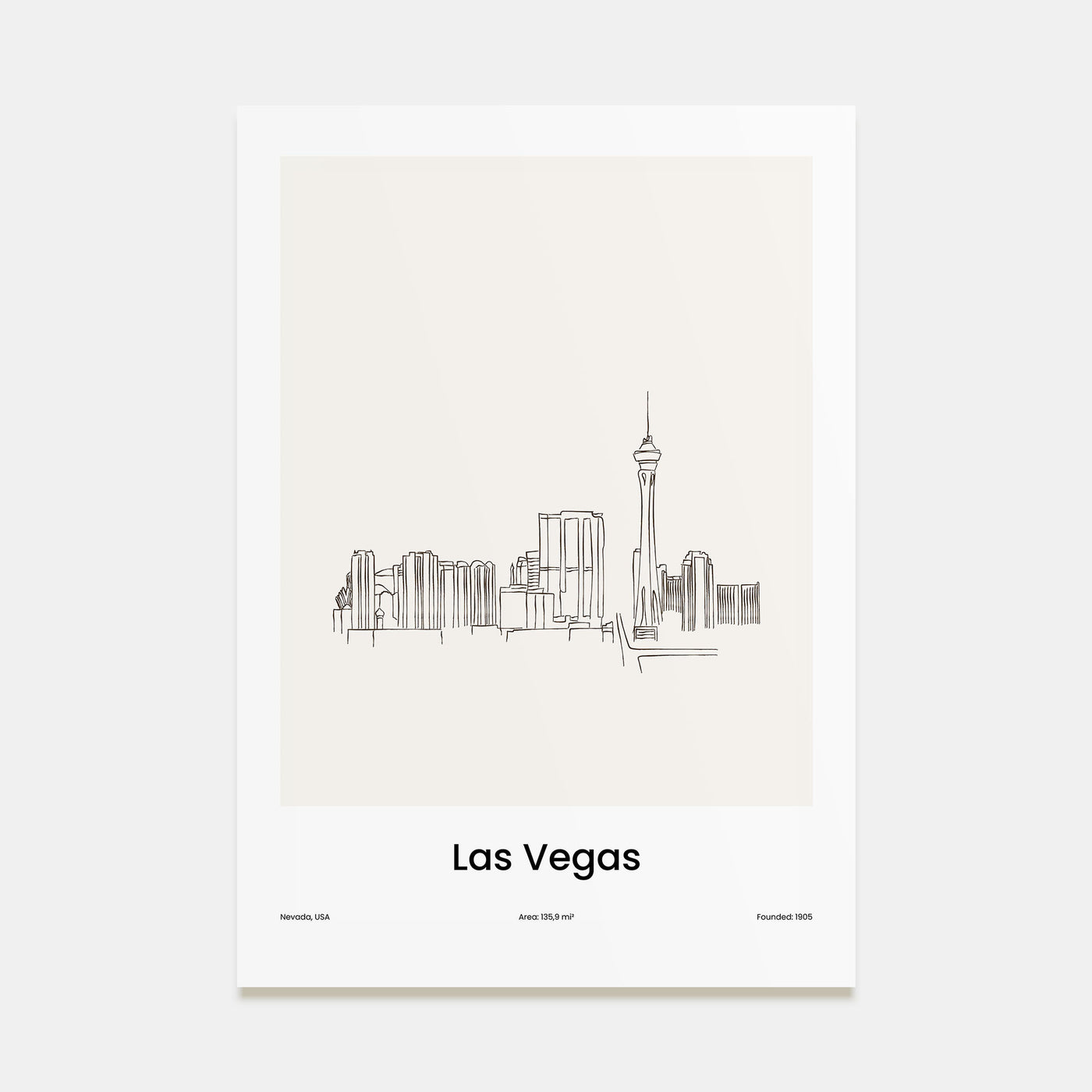 Las Vegas Drawn Poster
