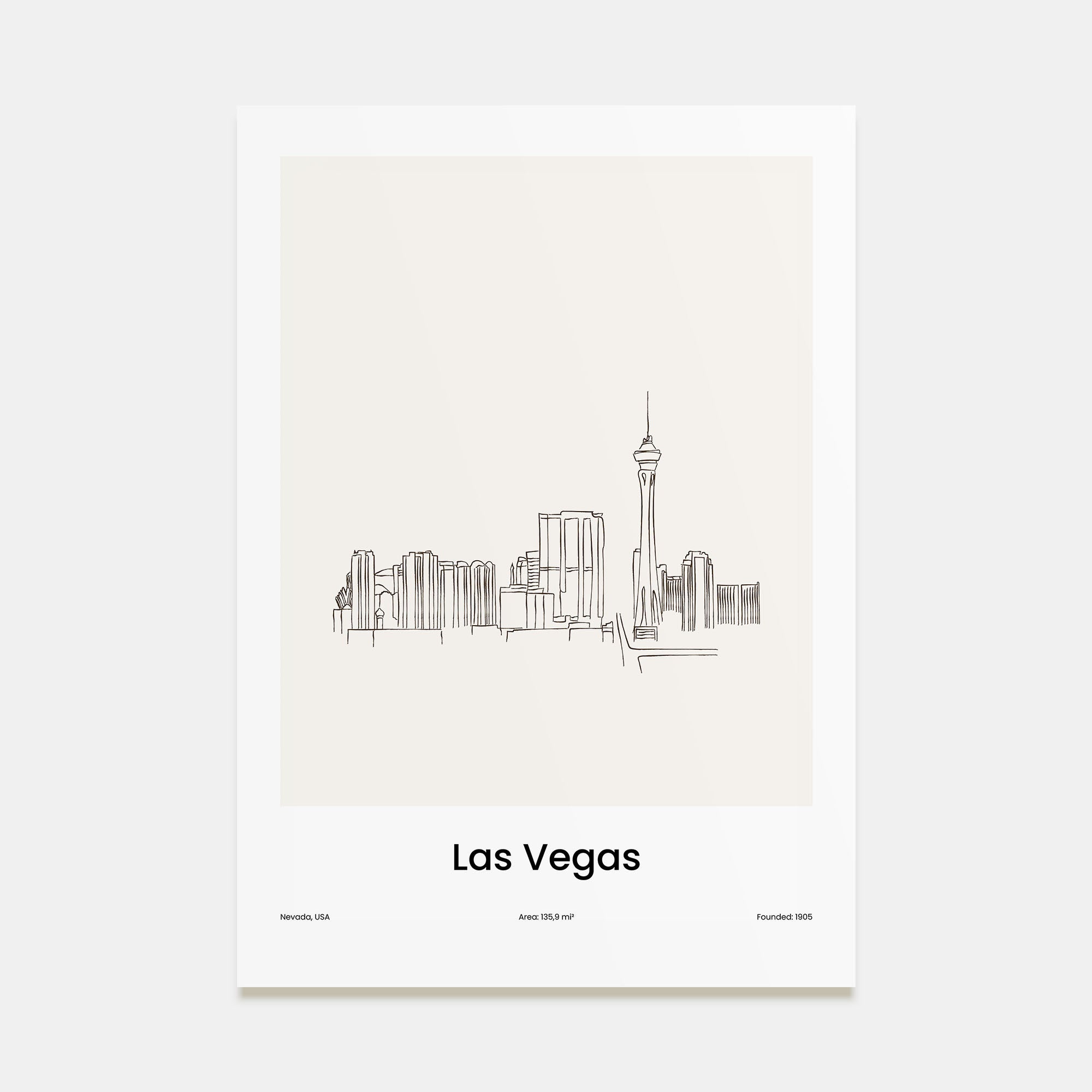 Las Vegas Drawn Poster