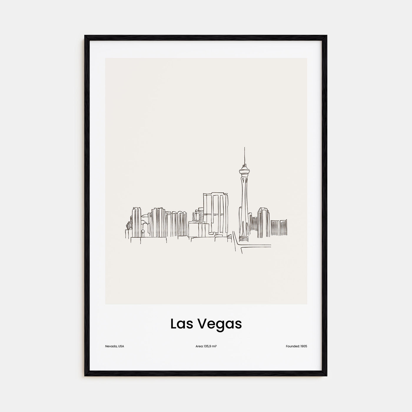 Las Vegas Drawn Poster