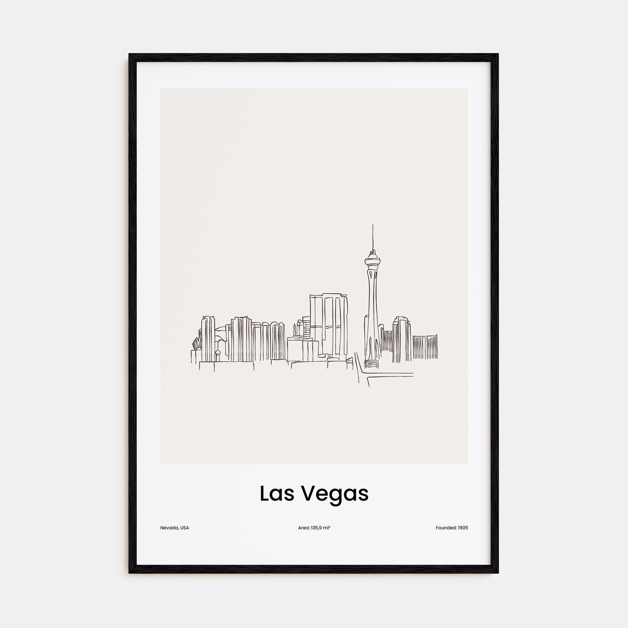 Las Vegas Drawn Poster