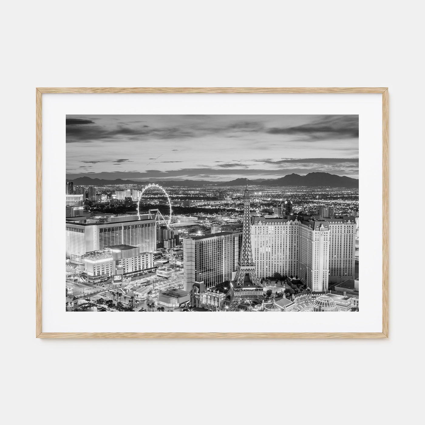 Las Vegas Landscape B&W Poster