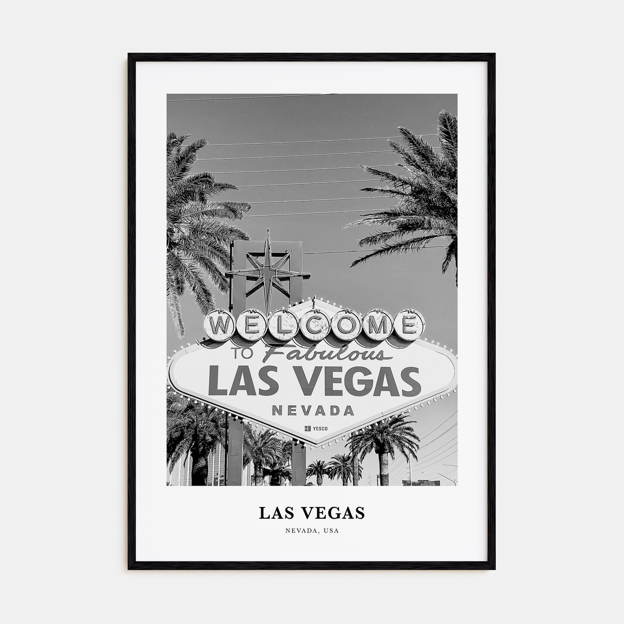 Las Vegas Portrait B&W No 1 Poster