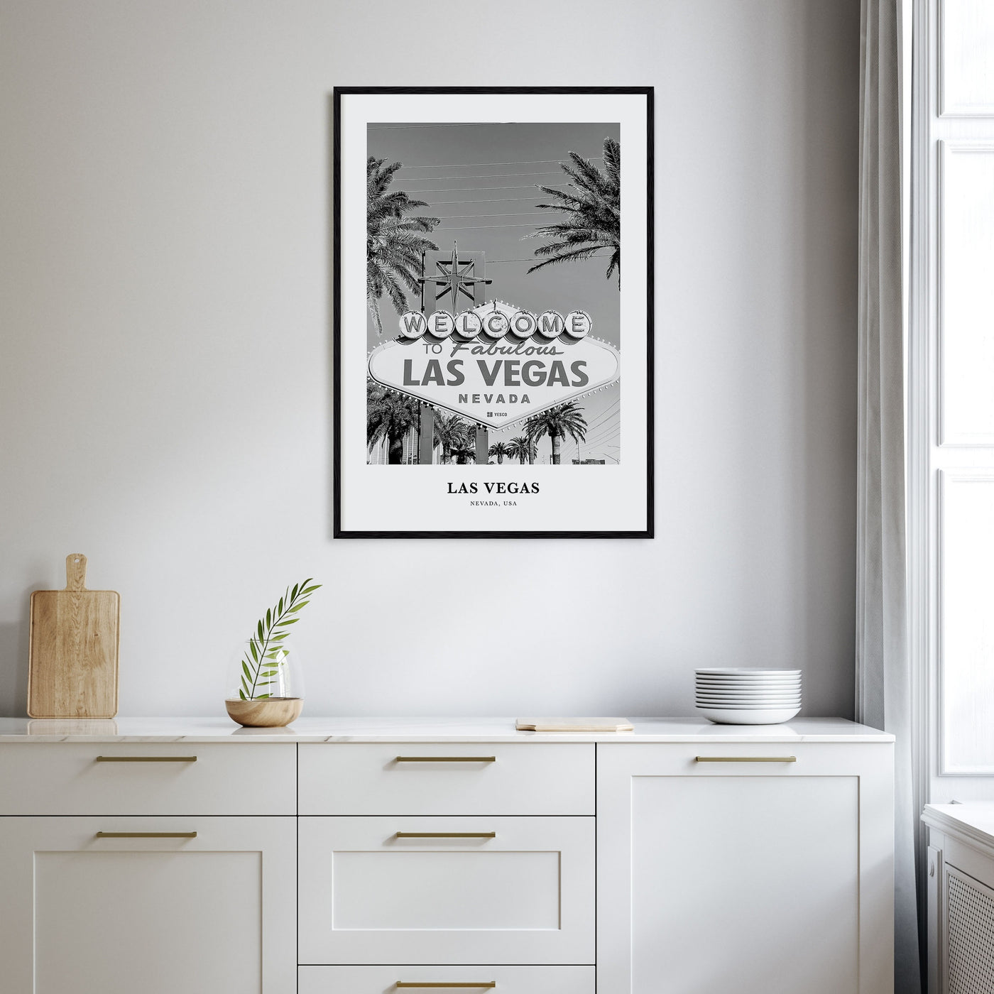 Las Vegas Portrait B&W No 1 Poster