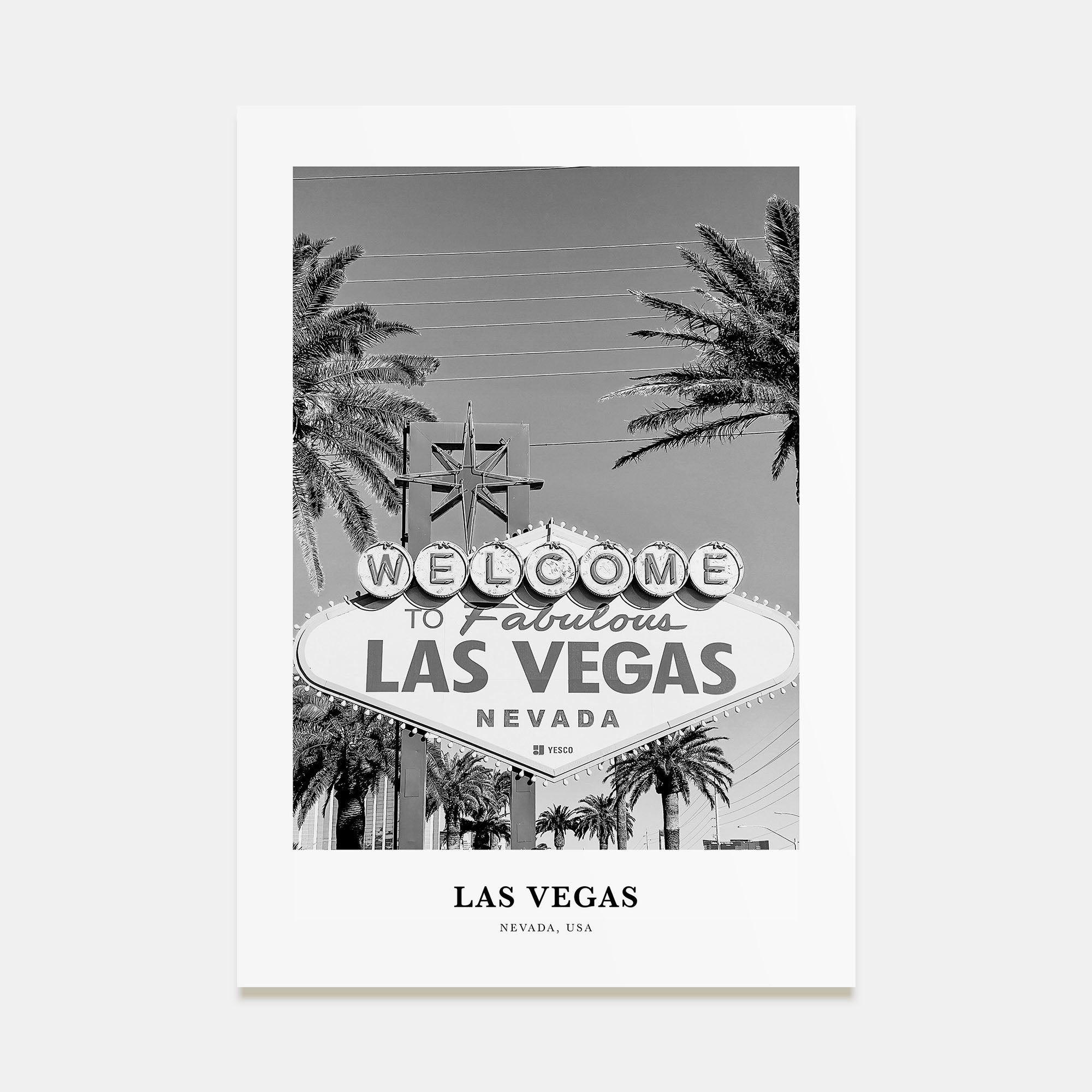 Las Vegas Portrait B&W No 1 Poster