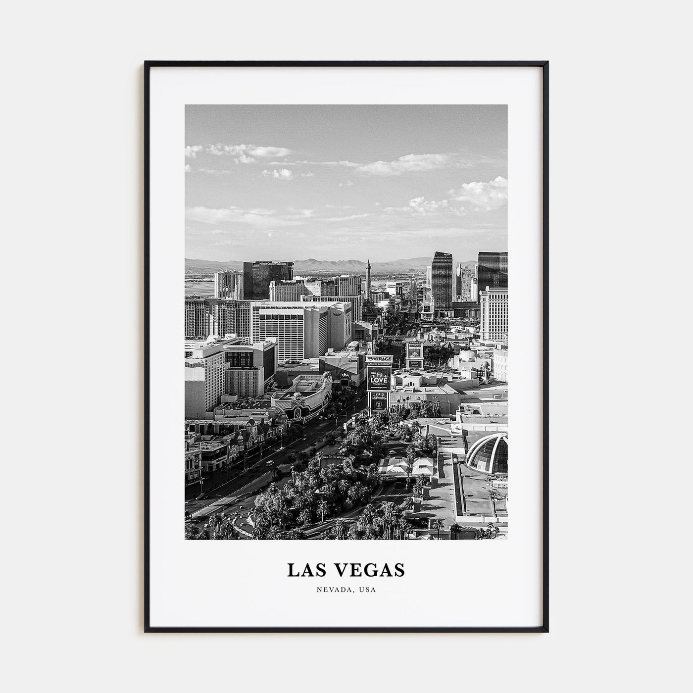 Las Vegas Portrait B&W No 2 Poster