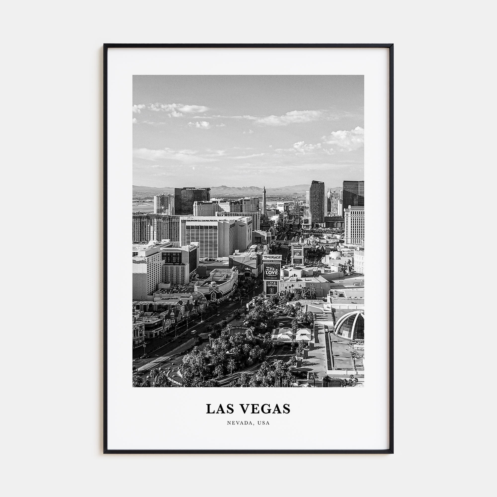 Las Vegas Portrait B&W No 2 Poster