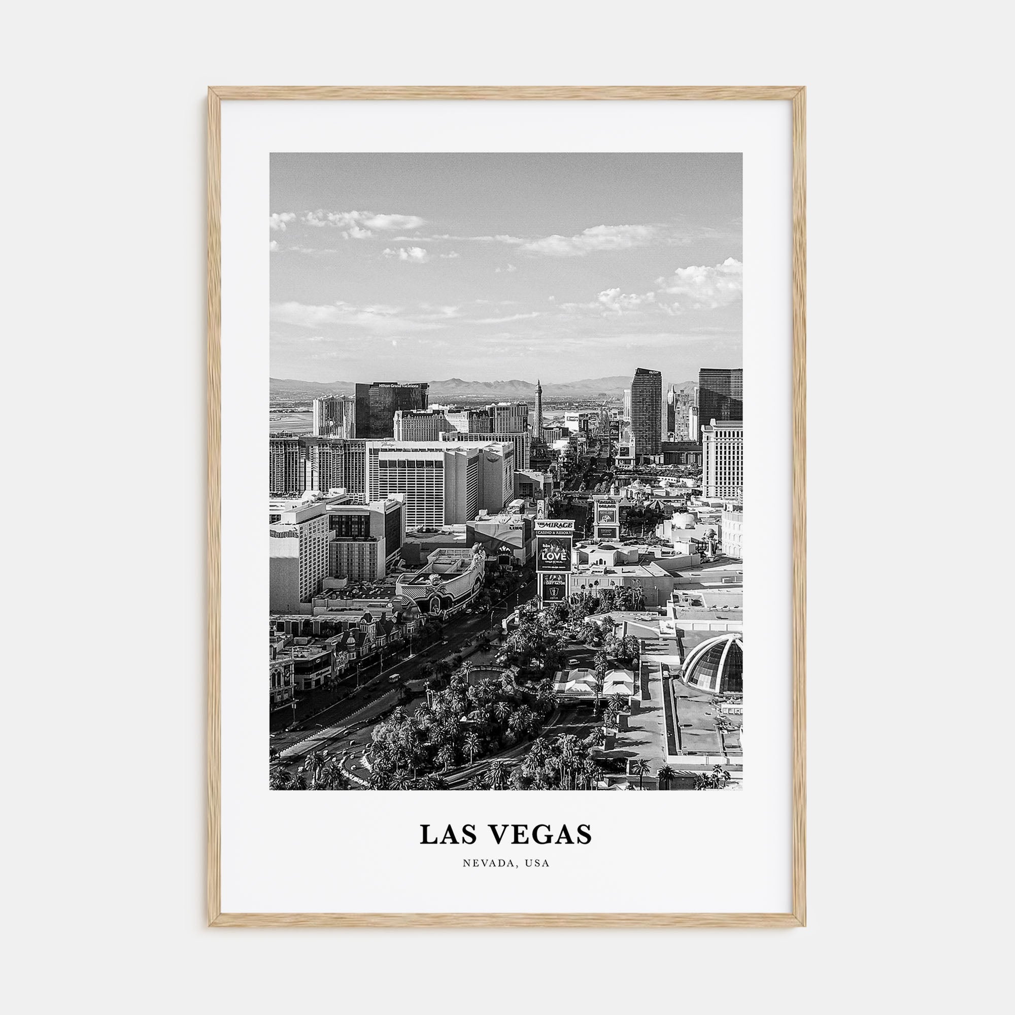 Las Vegas Portrait B&W No 2 Poster