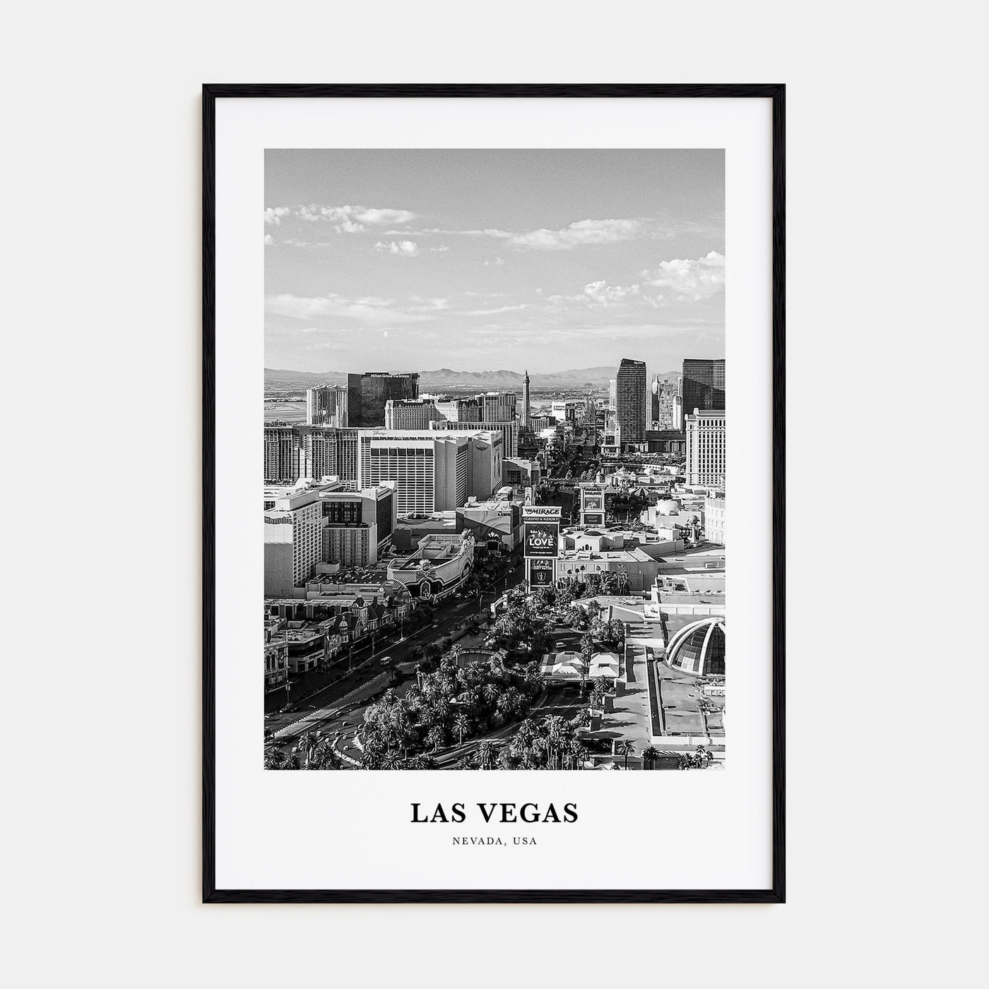 Las Vegas Portrait B&W No 2 Poster
