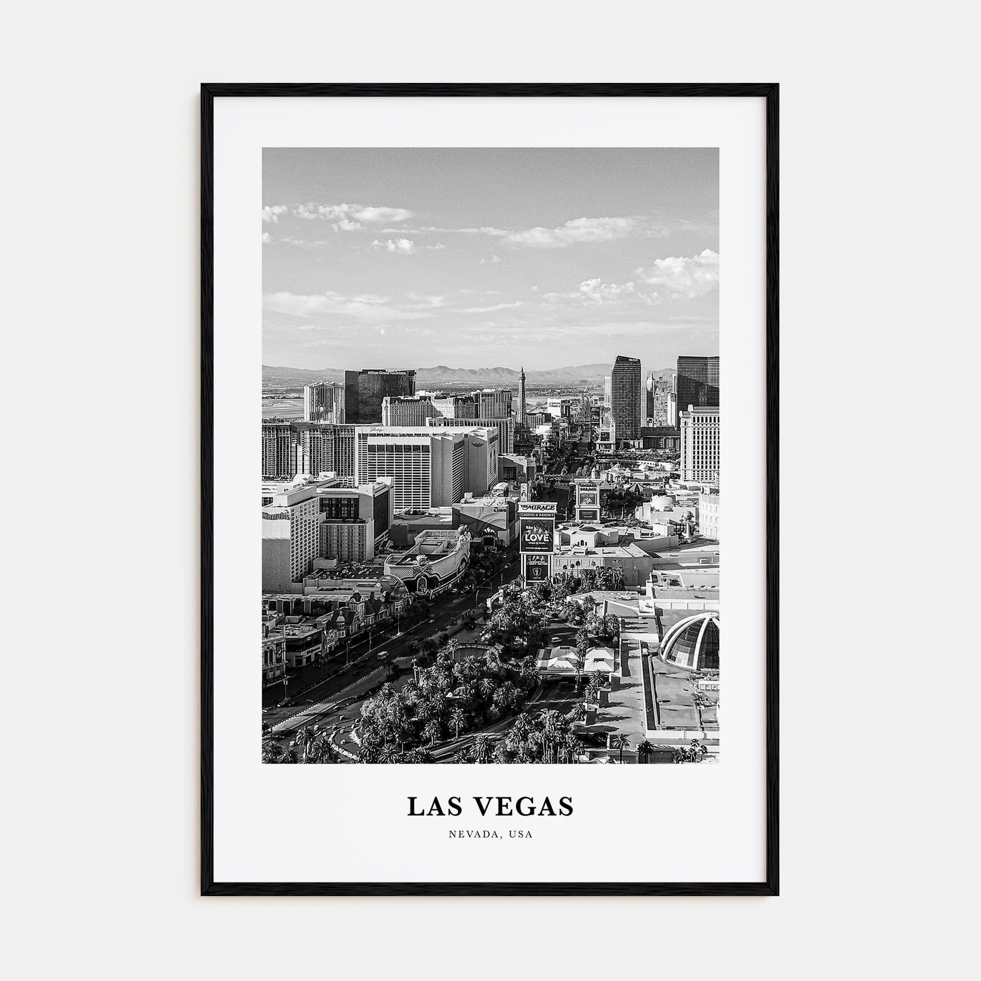 Las Vegas Portrait B&W No 2 Poster