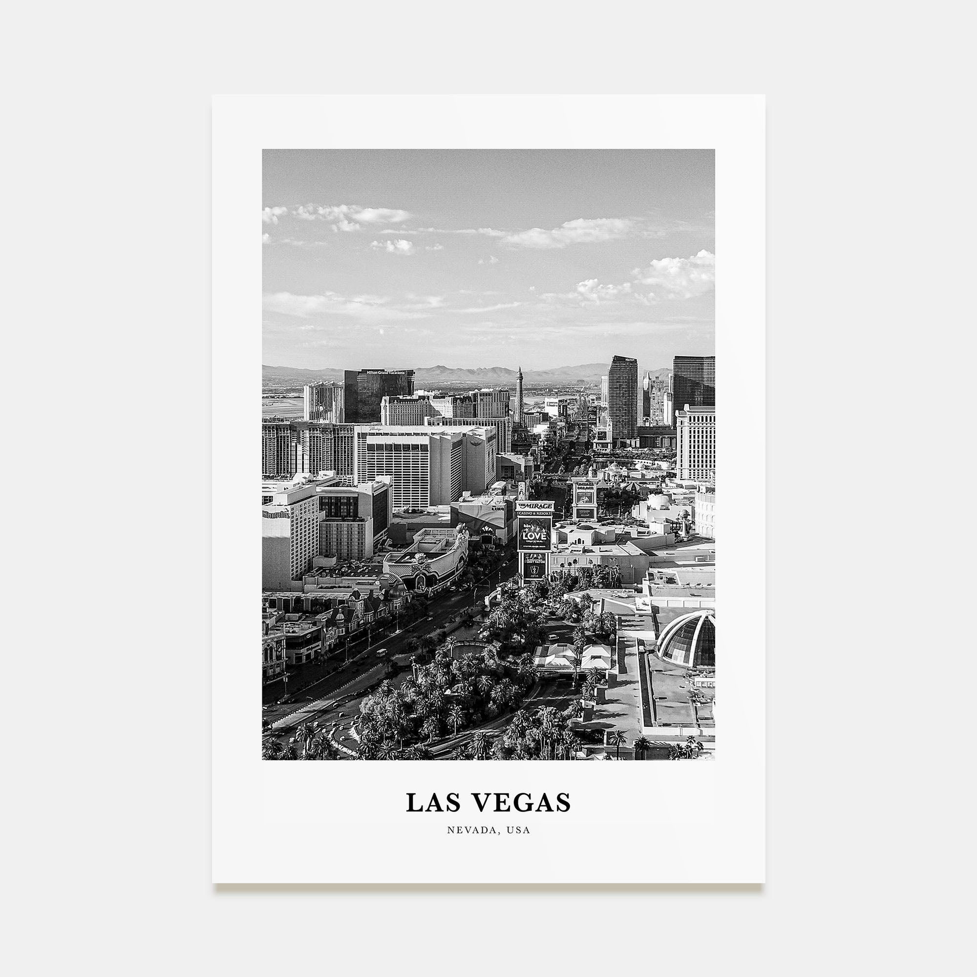 Las Vegas Portrait B&W No 2 Poster