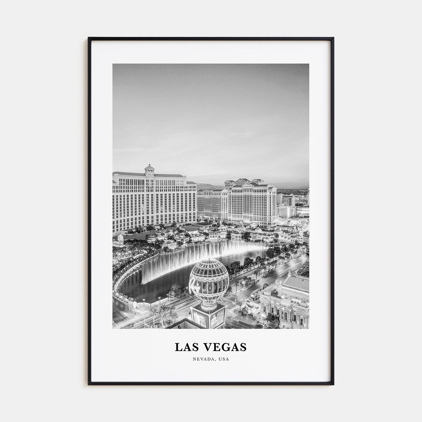 Las Vegas Portrait B&W No 4 Poster
