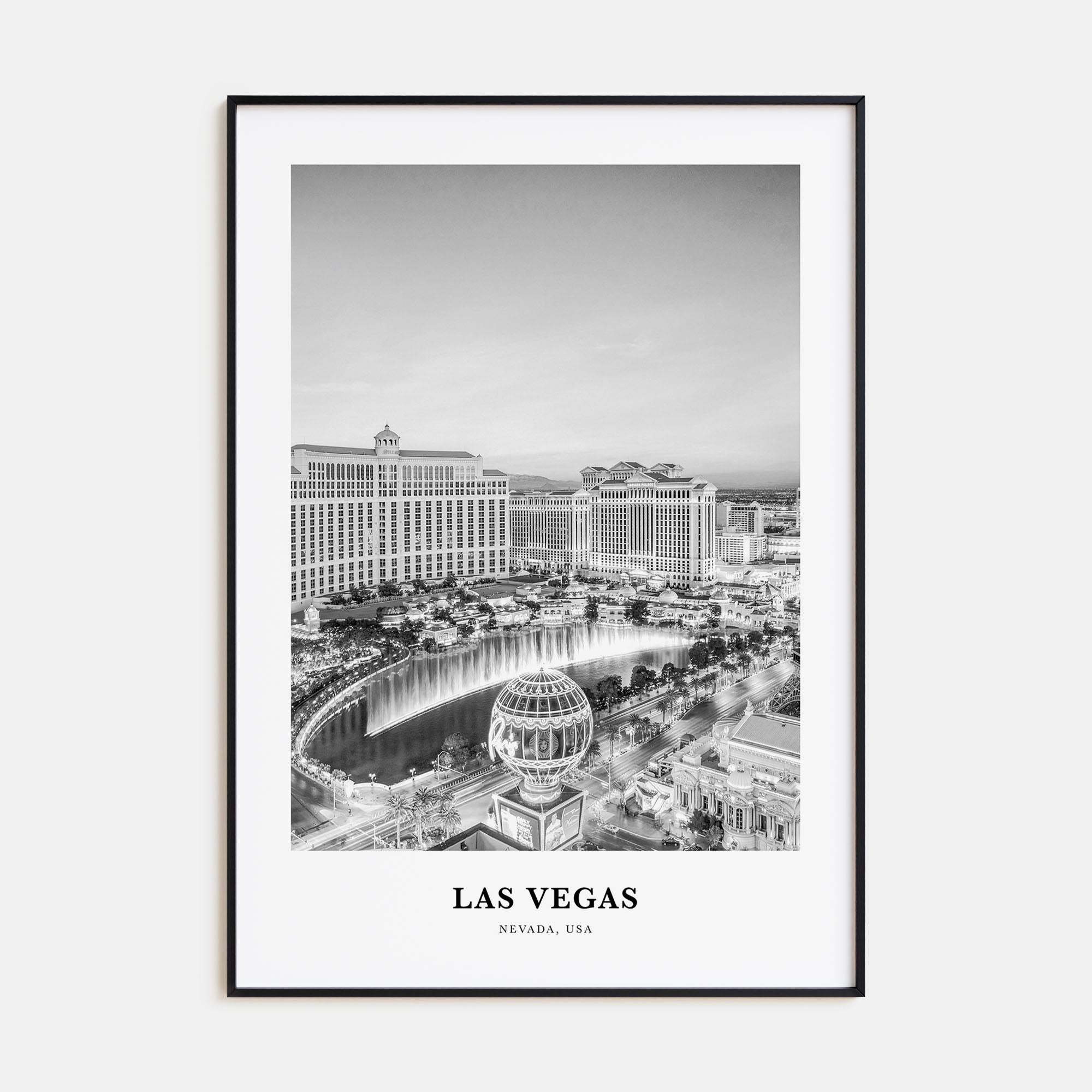 Las Vegas Portrait B&W No 4 Poster