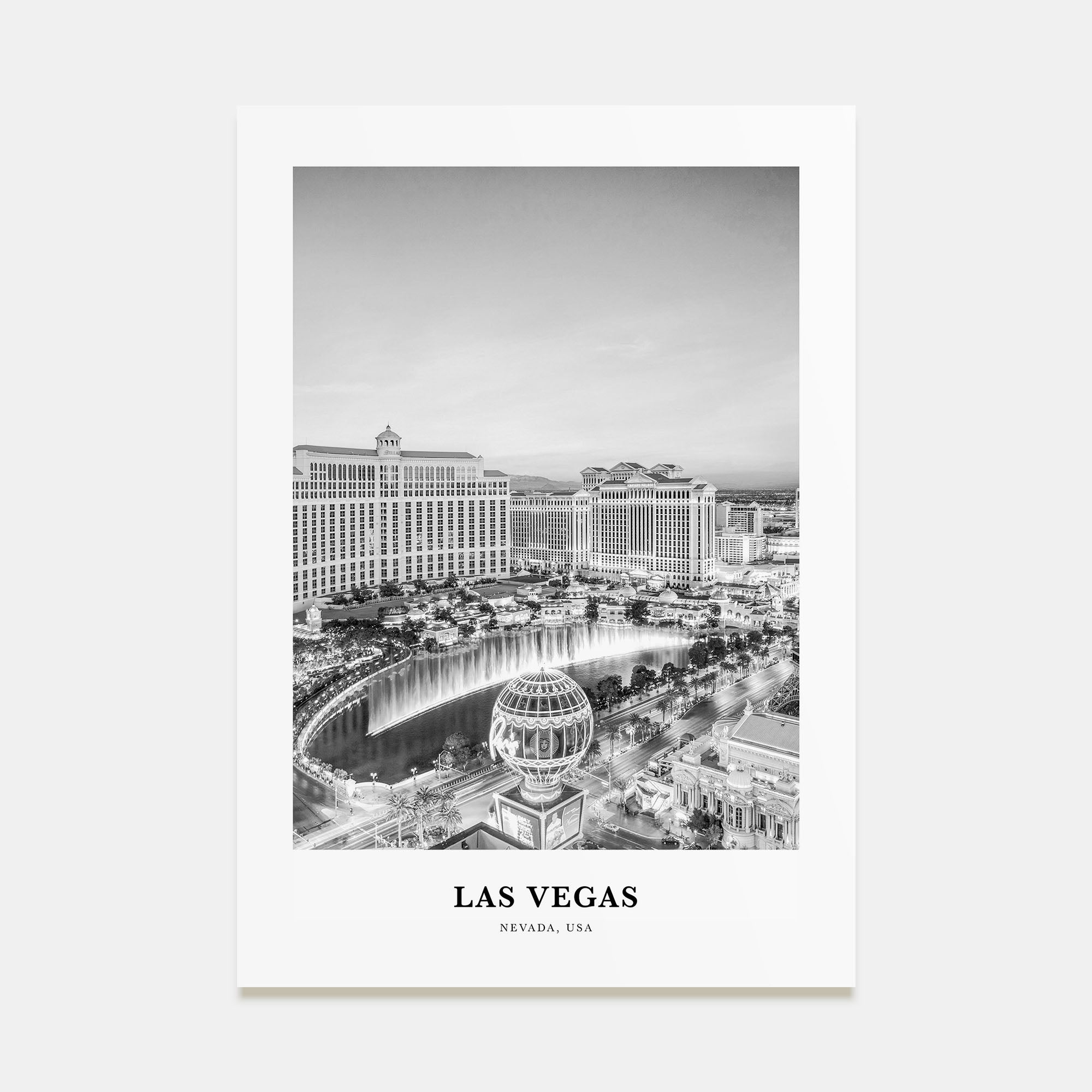 Las Vegas Portrait B&W No 4 Poster