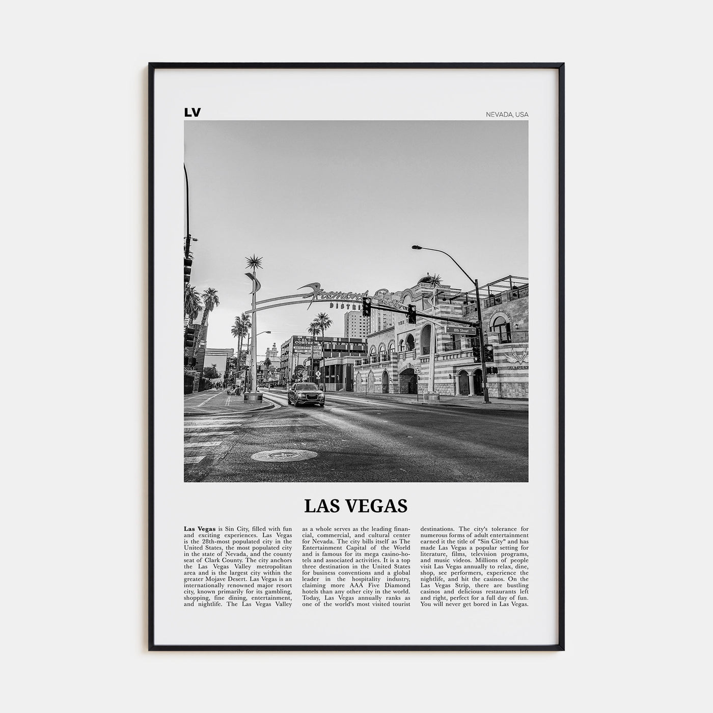 Las Vegas Travel B&W No 4 Poster