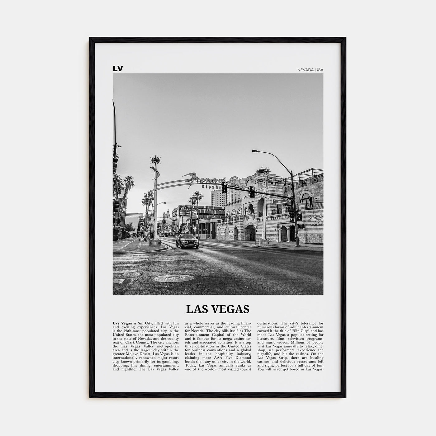 Las Vegas Travel B&W No 4 Poster