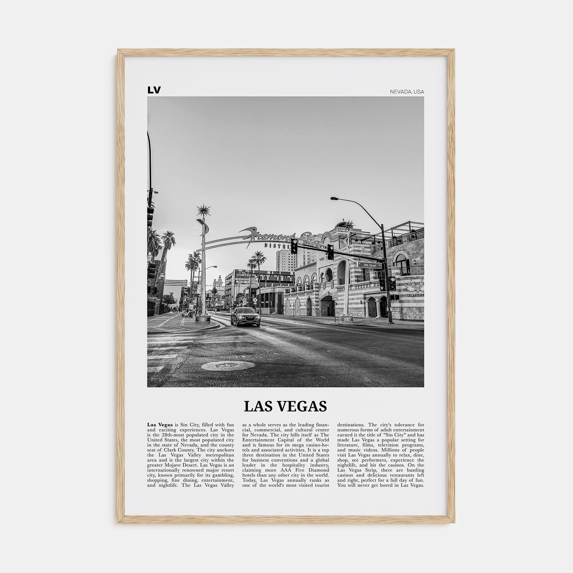 Las Vegas Travel B&W No 4 Poster
