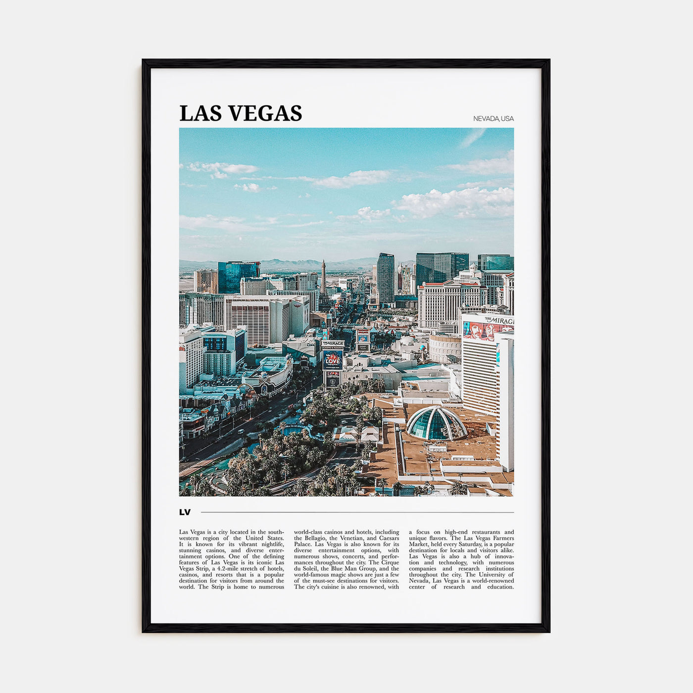 Las Vegas Travel Color Poster