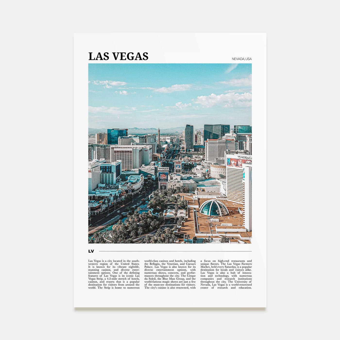 Las Vegas Travel Color Poster