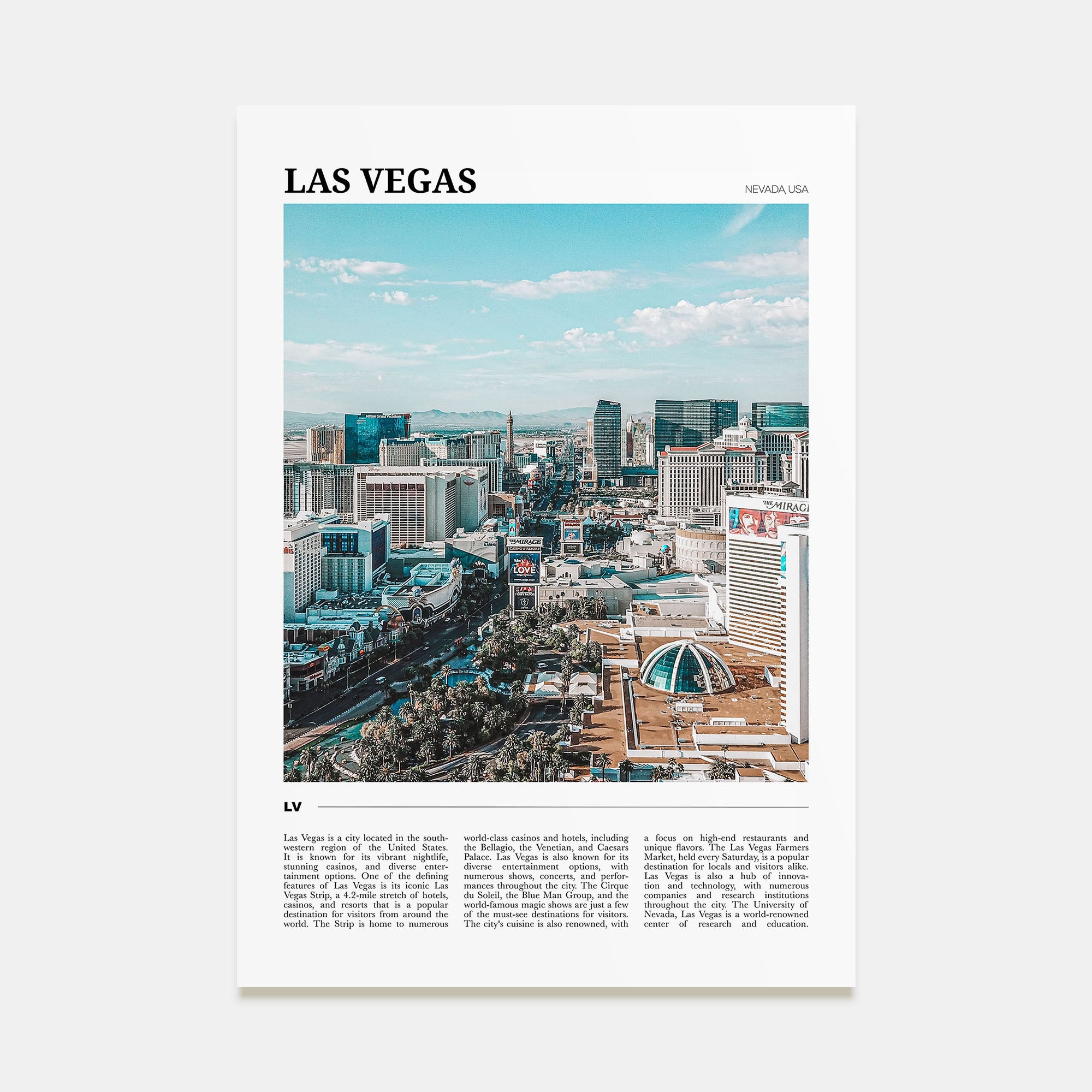 Las Vegas Travel Color Poster
