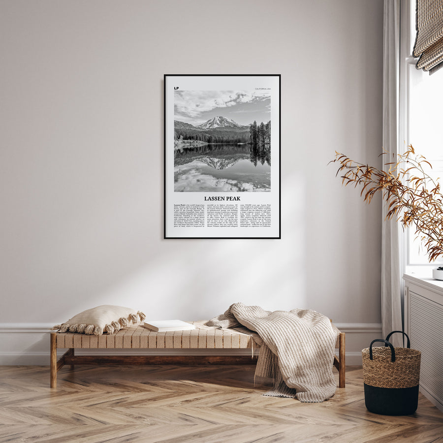 Lassen Peak Travel B&W Poster